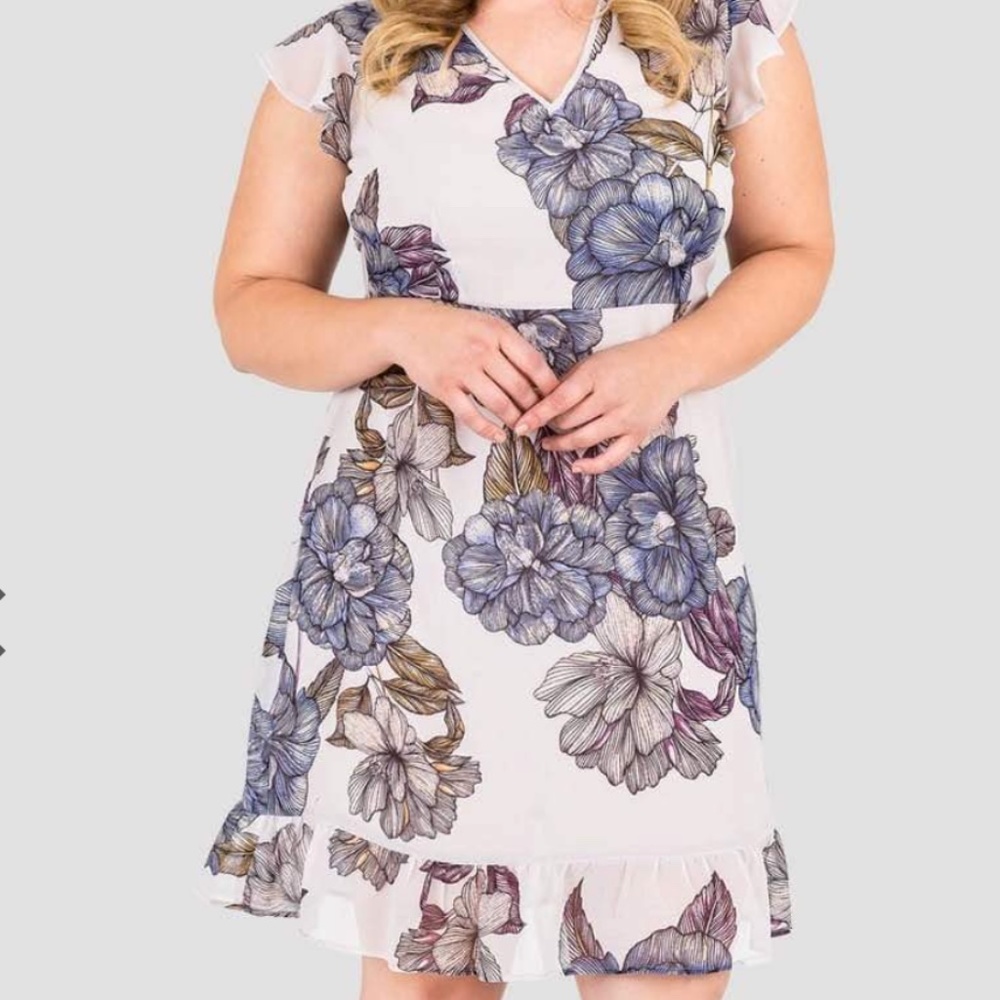 Standards & Practices: Floral Ruffle Chiffon Dress